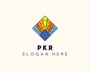 Colorful Stained Glass Home logo design