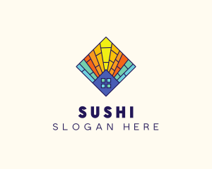 Colorful Stained Glass Home logo design