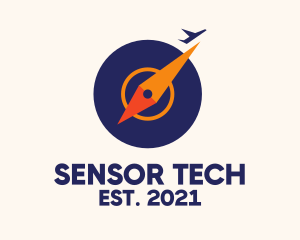 Sensor - Plane Clock Compass logo design