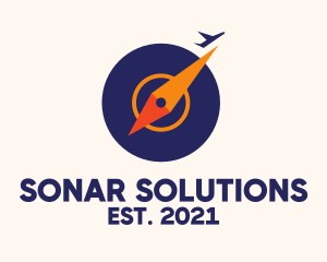 Sonar - Plane Clock Compass logo design