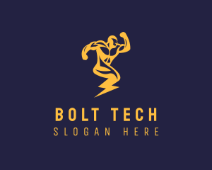 Lightning Bolt Man logo design