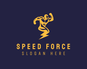 Lightning Bolt Man logo design