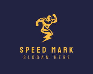 Lightning Bolt Man logo design