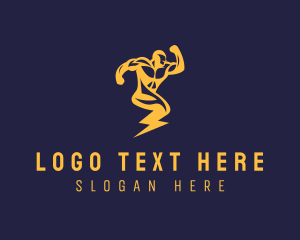 Electrician - Lightning Bolt Man logo design