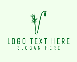 Vegan - Natural Elegant Letter V logo design
