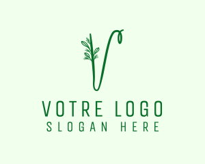 Natural Elegant Letter V Logo