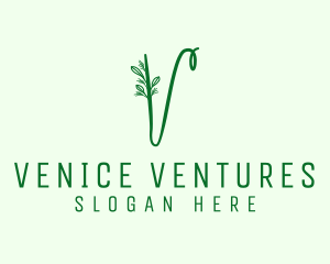 Natural Elegant Letter V logo design