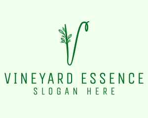 Natural Elegant Letter V logo design