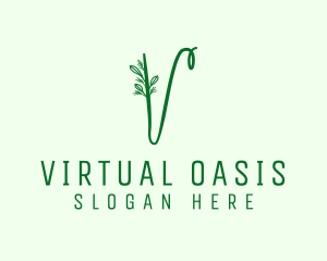 Natural Elegant Letter V logo design