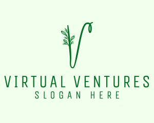 Natural Elegant Letter V logo design