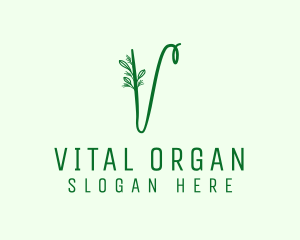 Natural Elegant Letter V logo design