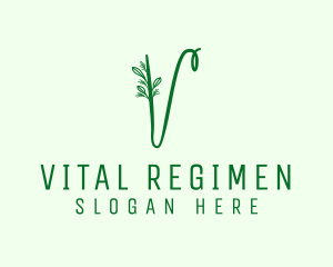 Natural Elegant Letter V logo design