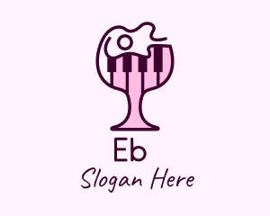 Wine Glass Piano Logo