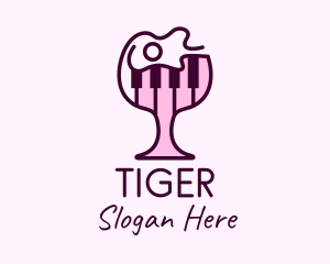 Wine Glass Piano Logo