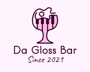 Wine Glass Piano logo design