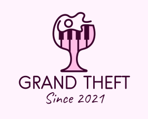 Brandy - Wine Glass Piano logo design