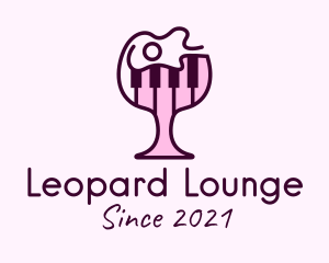 Wine Glass Piano logo design