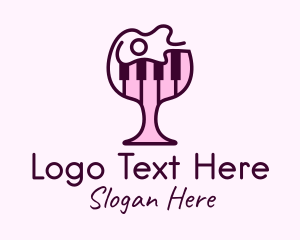 Wine Glass Piano Logo