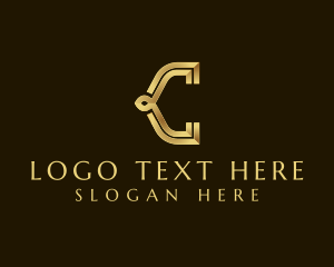 Luxury Metallic Jewelry Letter C logo design