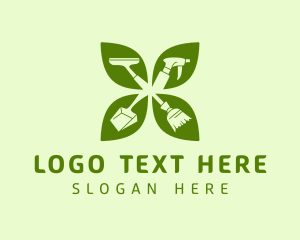 Sweeping - Green Leaf Housekeeping logo design