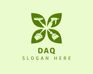 Eco - Green Leaf Housekeeping logo design