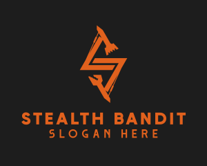 Orange Backhoe Letter S logo design