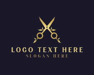 Stylish - Leaf Scissors Boutique logo design