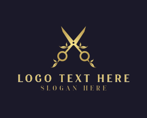 High End - Leaf Scissors Boutique logo design