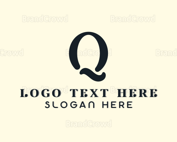Swirly Cosmetic Boutique Letter Q Logo