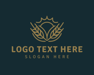 Leaf - Wheat Grain Sun logo design