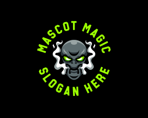 Alien Mascot Smoking logo design