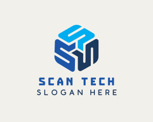 Tech Cube Letter S  logo design