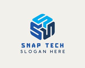 Tech Cube Letter S  logo design