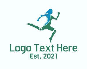 Running - Chiropractic Human Body logo design