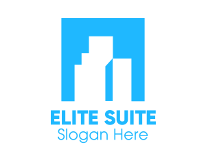 Suite - Blue Company Office Building logo design