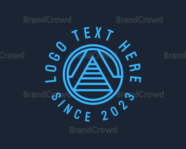 Cyber Pyramid Letter A Logo