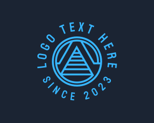 Futuristic - Cyber Pyramid Letter A logo design