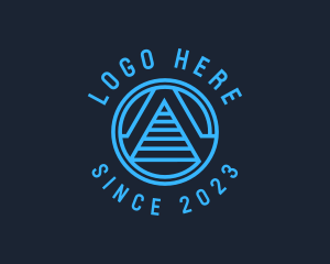 Electronics - Cyber Pyramid Letter A logo design