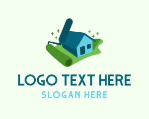 Eco - House Paint Roller logo design