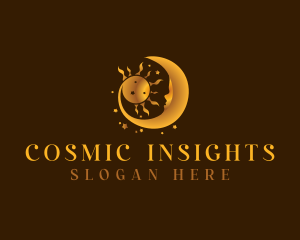 Sun Moon Astrology logo design