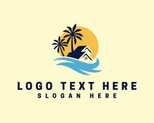 Hostel - Beach Vacation House logo design