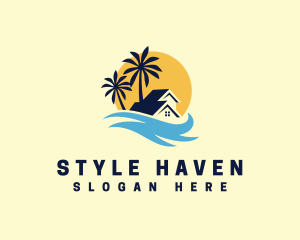 Hostel - Beach Vacation House logo design
