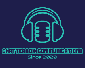 Talk - Mic & Headphones logo design