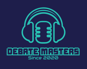 Debate - Mic & Headphones logo design