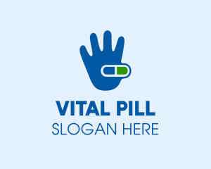 Pill - Medicine Pill Hand logo design