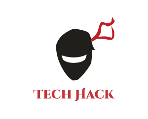 Hack - Ninja Mask Head logo design