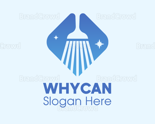 Blue Sparkle Broom Logo
