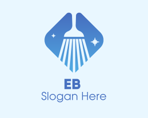 Blue Sparkle Broom Logo
