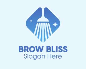 Blue Sparkle Broom logo design