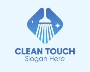 Hygiene - Blue Sparkle Broom logo design